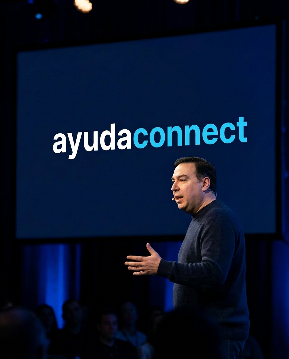 David Morales speaking on stage about AI